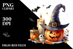 Simple Funny Halloween Candle, PNG Product Image 3