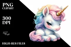 Cute Unicorn in Pastel Colors | Clipart Product Image 3