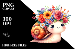 Cartoon-Style Watercolor Snail, Transparent PNG Product Image 2