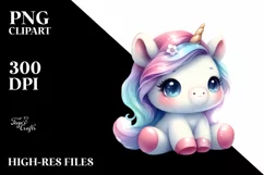 Cute Unicorn in Pastel Colors | Clipart Product Image 3