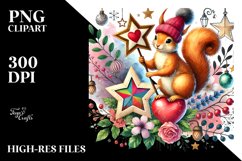Colorful Squirrel Heart, PNG Product Image 2