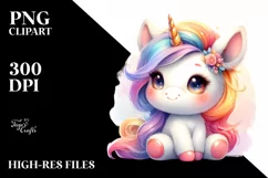Cute Unicorn in Pastel Colors | Clipart Product Image 1