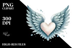 Washed Wings Heart Design, PNG Product Image 2