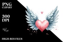 Washed Wings Heart Design, PNG Product Image 2