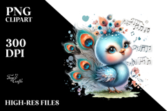 Cute Energetic Peacock PNG Product Image 2