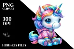 Cute Baby Unicorn Dressed PNG Product Image 1