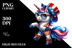 Patriotic Unicorn with Vintage Wear, Vibrant PNG Product Image 2