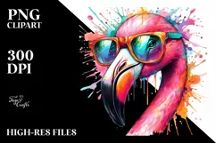 Colorful Sunglasses Flamingo Clipart Product Image 1