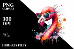 Quirky Sunglasses Flamingo Clipart Product Image 3