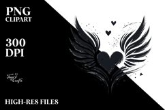 Simple Heart Wings PNG Product Image 2