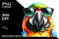 Funny Macaw Portrait | Watercolor Clipart Product Image 1