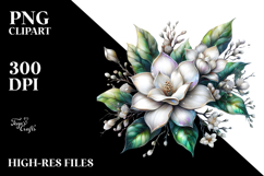 Gardenia with Watercolor Splash PNG Product Image 2