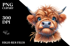 Goofy Highland Cow Clipart Product Image 2