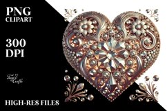 Retro Diamond Heart, PNG Product Image 2