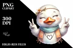 Washed Duck Love Sign | Sublimation Clipart Product Image 1