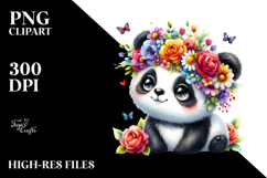 Cartoon-Style Watercolor Panda, Transparent PNG Product Image 2