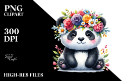 Cartoon-Style Watercolor Panda, Transparent PNG Product Image 2