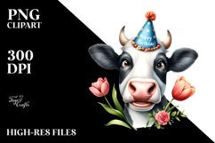 Cow Cow Portrait with Funny Goofy Smile Clipart Product Image 1