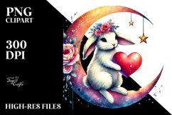 Colorful Rabbit Heart, PNG Product Image 2