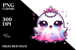 Funny Cute Ghost with es, Transparent PNG Product Image 2