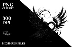 Simple Heart Wings PNG Product Image 2