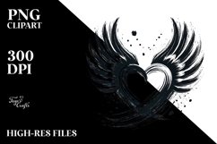 Simple Heart Wings PNG Product Image 2