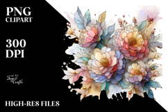 Peony Stained Abstract PNG Product Image 2
