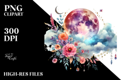 Boho Moon Clipart Product Image 2