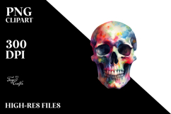 Colorful Skull with Butterfly Silhouettes, Transparent PNG Product Image 2