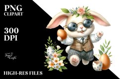 Happy Bunny with Vintage Hat PNG Product Image 2