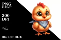 Thoughfull Baby Chicken Watercolor Clipart Product Image 3