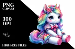Cute Baby Sitting Unicorn PNG Product Image 3