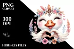 Detailed Swan Love Sign | Sublimation Clipart Product Image 3
