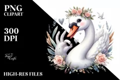 Detailed Swan Love Sign | Sublimation Clipart Product Image 3