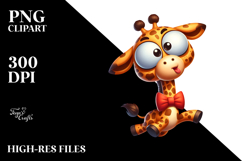Expressive Cute Giraffe PNG Product Image 2
