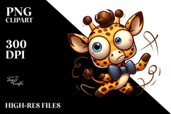 Expressive Cute Giraffe PNG Product Image 2
