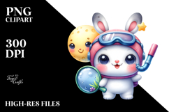 Colorful Smiling Cute Baby Bunny PNG Product Image 2