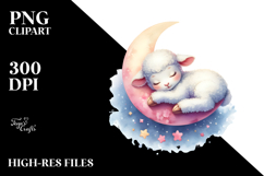 Sleeping Baby Lamb Clipart Product Image 2