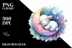 Colorful Cute Baby Lamb Sublimation Clipart Product Image 3