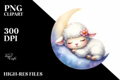 Colorful Cute Baby Lamb Sublimation Clipart Product Image 3