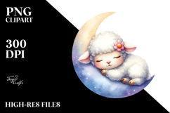 Sleeping Baby Lamb Clipart Product Image 2