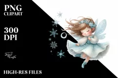 Whimsical Small Cute Fairy Tumbling in the Wind PNG Product Image 1