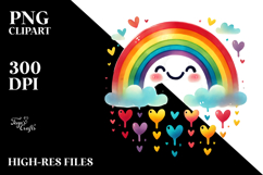 Smiling Rainbow with Hearts PNG Product Image 2