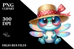 Colorful Cute Baby Dragonfly Sublimation Clipart Product Image 1