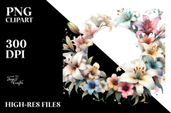 Horizontal Frame | Small Lily | Clipart Product Image 2