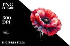 Colorful Poppy, Watercolor Splash |Clipart Product Image 3