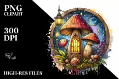 Wooden Small Stained Mushroom PNG Product Image 1