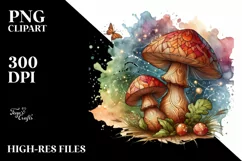 Magical Wooden Stained Mushroom PNG Product Image 3