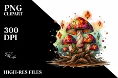 Wooden Small Stained Mushroom PNG Product Image 1