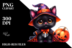 Cute Black Cat | Halloween | Clipart Product Image 2